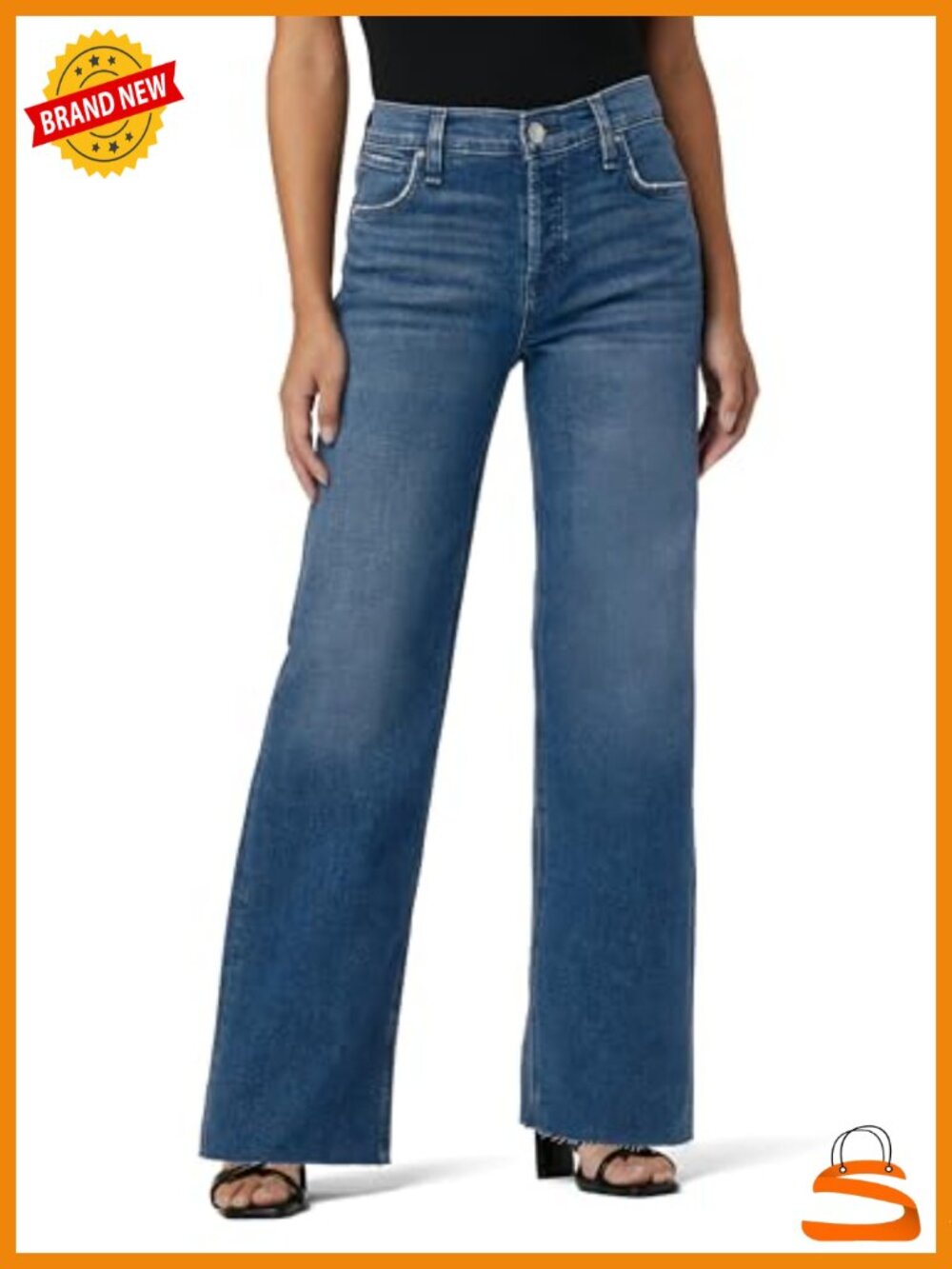 High-Rise Wide Leg Ankle Jeans - Comfort Stretch Denim, Button Fly, 5-Pocket